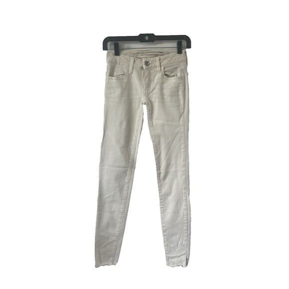 American Eagle Womans 00 Super Super Stretch Denim jegging jeans cream NWOT - Picture 1 of 5
